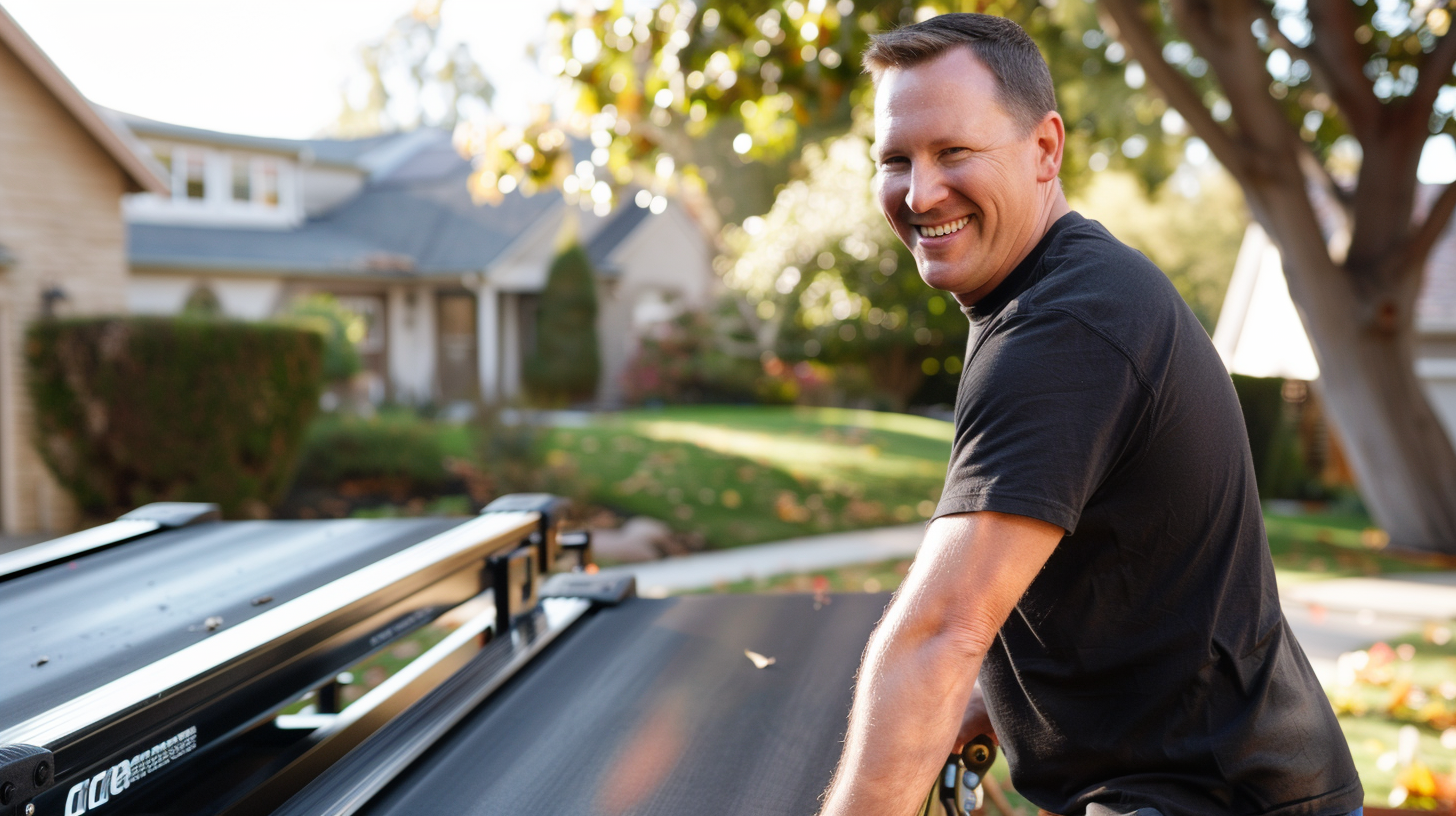Photo of a man hauling away treadmills