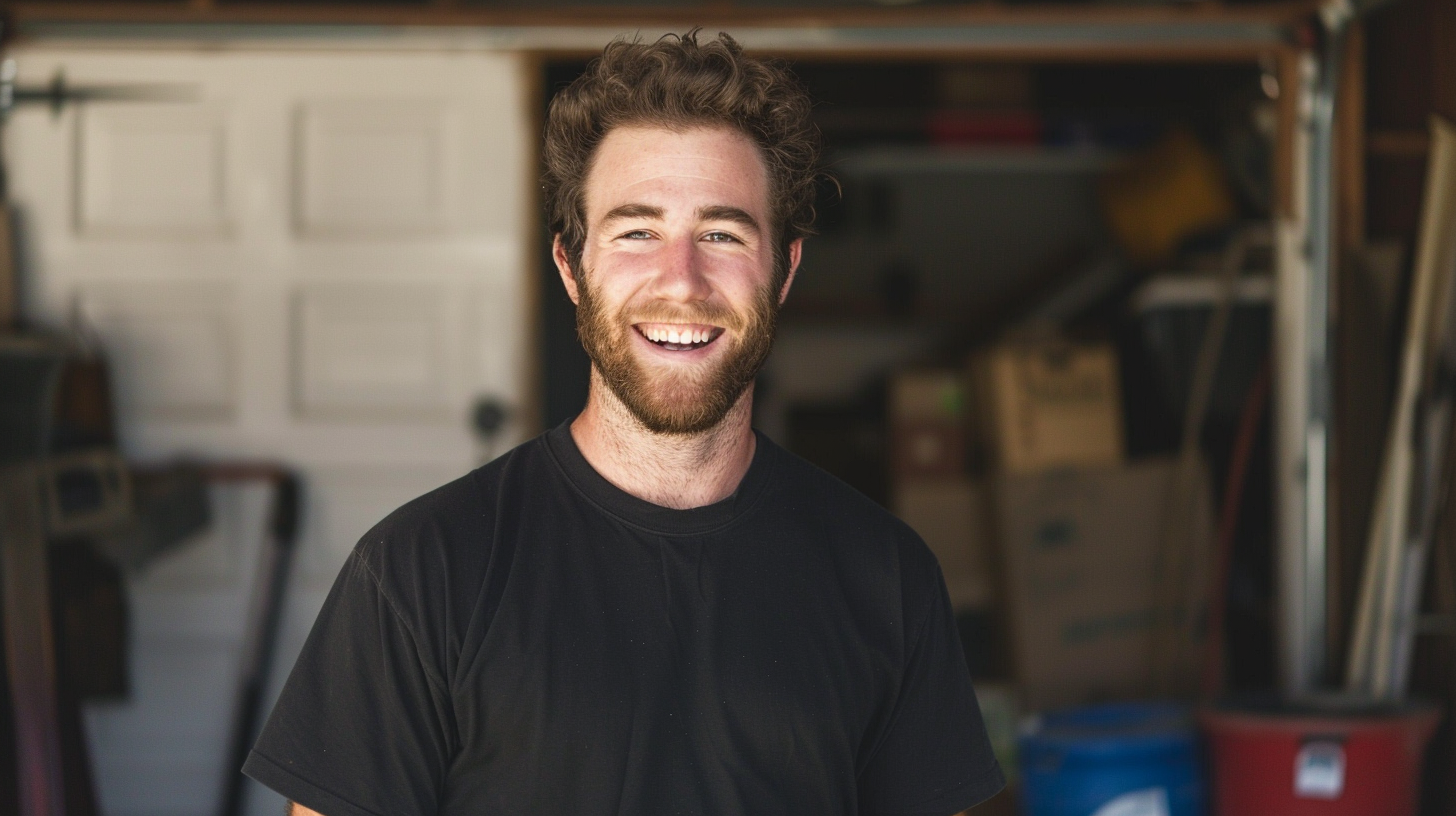 JCM Machine crew member helping with Garage Cleanout service in Belle Plaine, MN